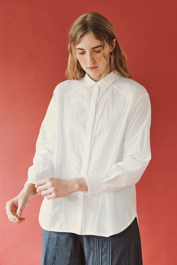 DIAGONAL PINTUCK SHIRT