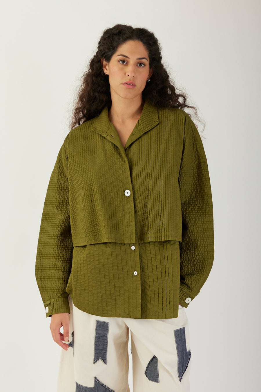 LAYERED PINTUCK SHIRT