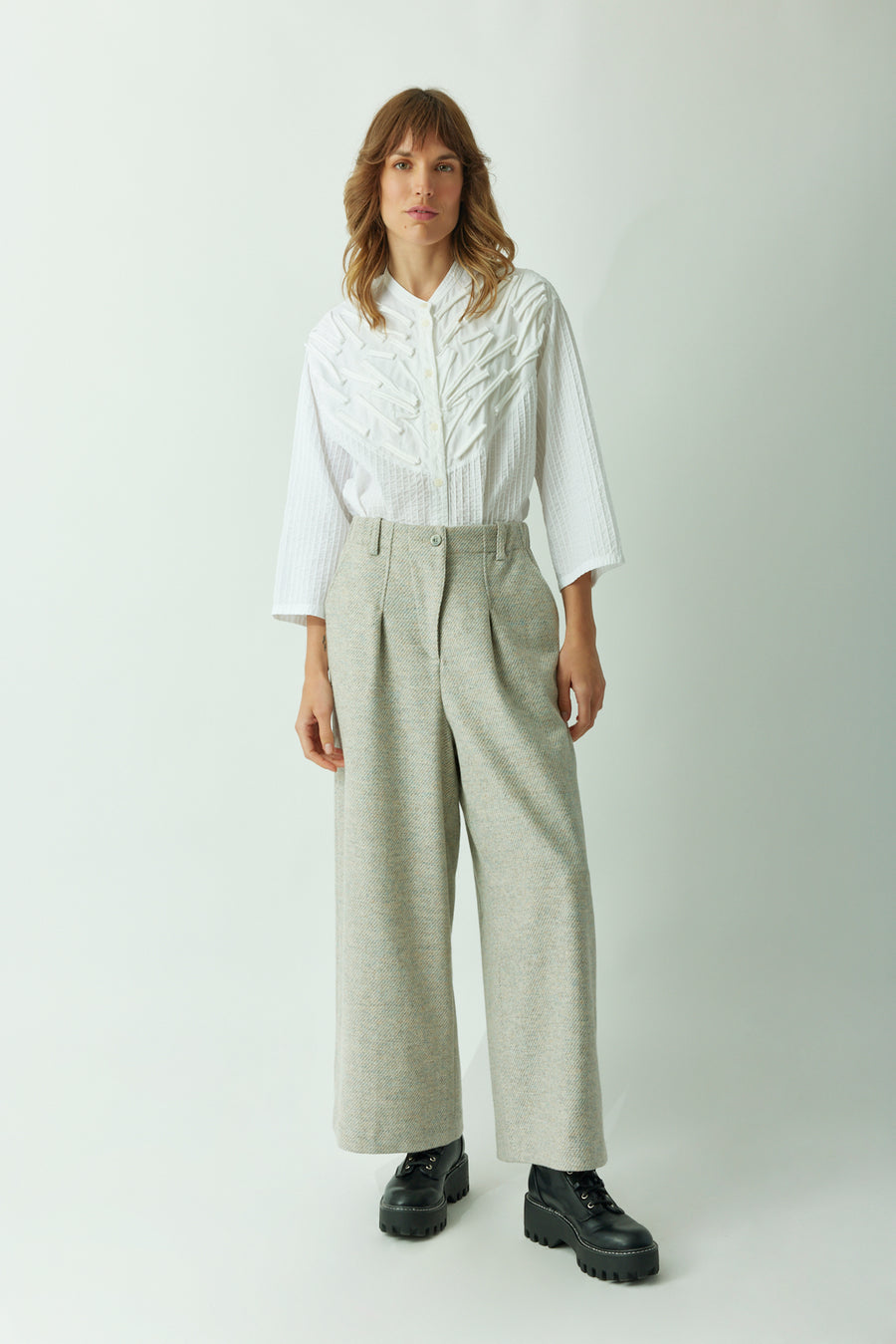 SUSTAINABLE TWEED TROUSERS