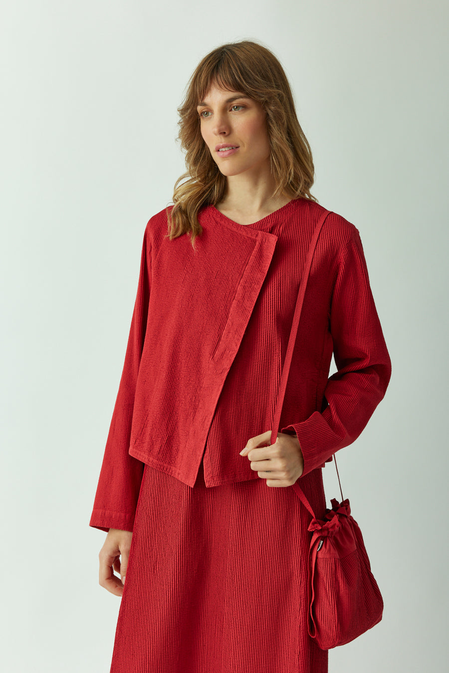 MICRO PINTUCK JACKET & BAG SET