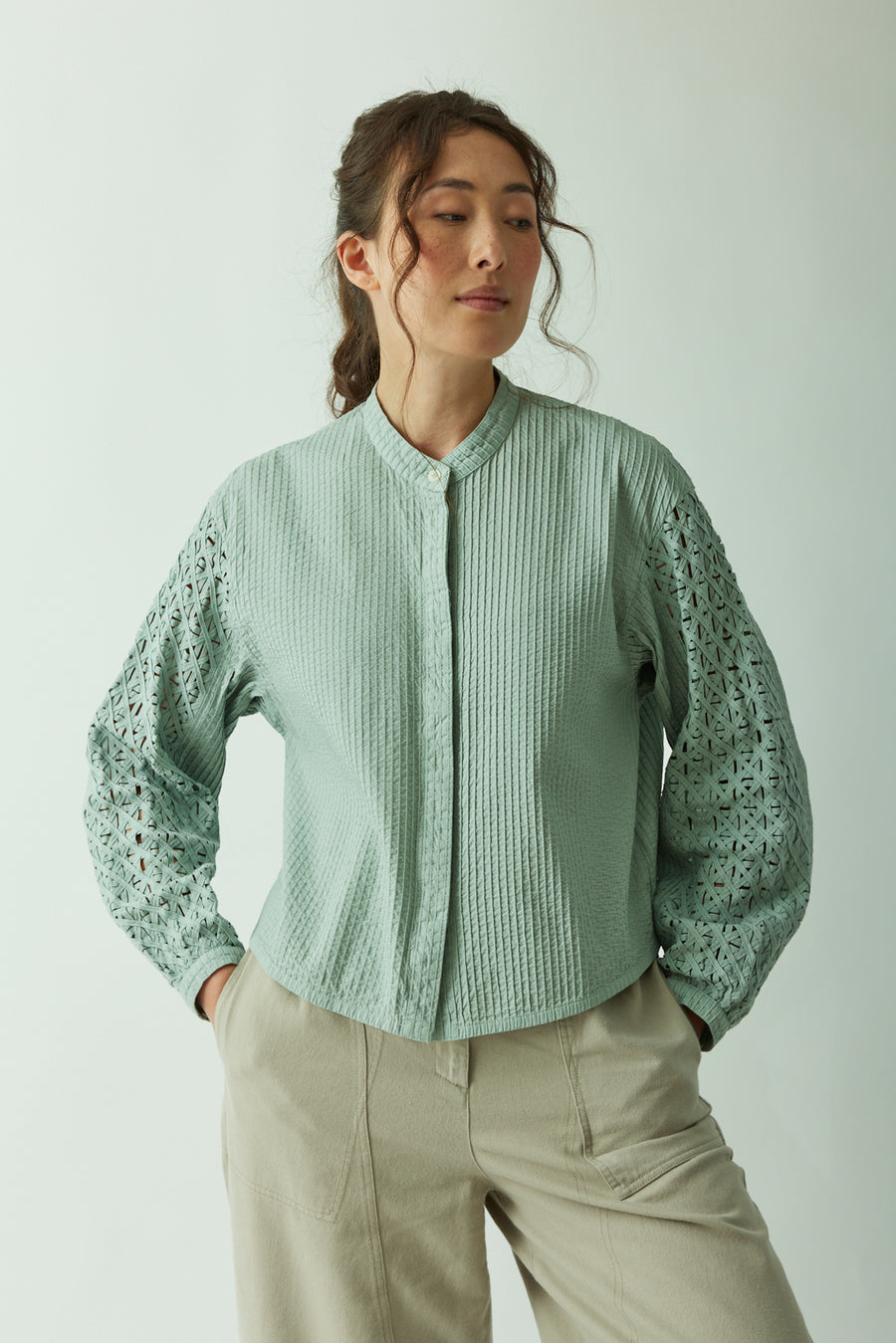 COTTON TAPE SLEEVE SHIRT
