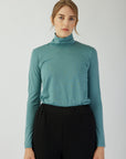 WOOL JERSEY TURTLENECK